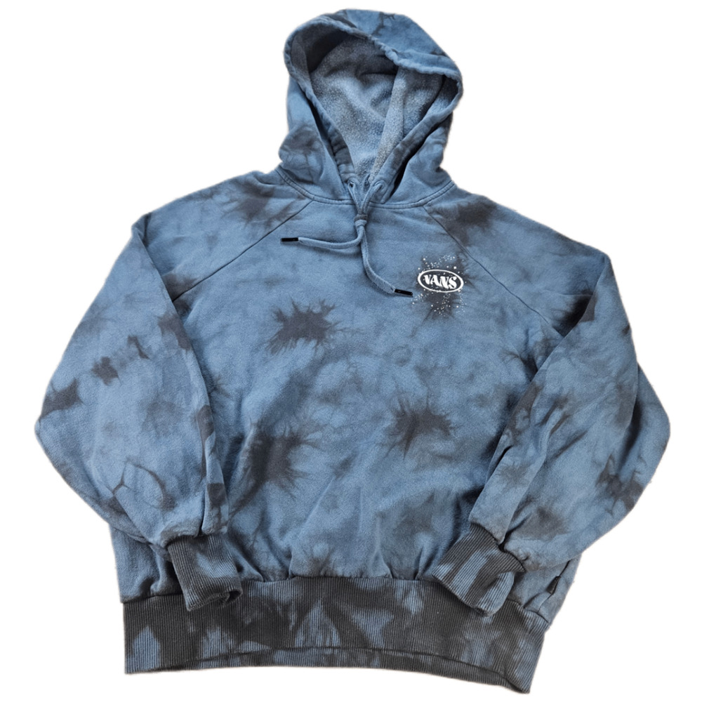 Vans Hoodie Men's Blue Tie-Dye X-Small Pullover Fleece Sweatshirt